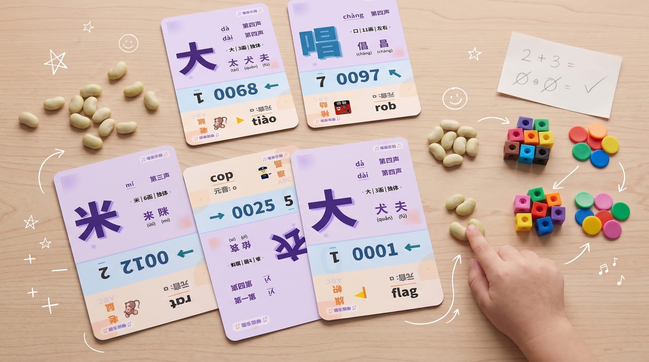 数学不是只写答案,把数字摆出来,孩子更容易建立数感。